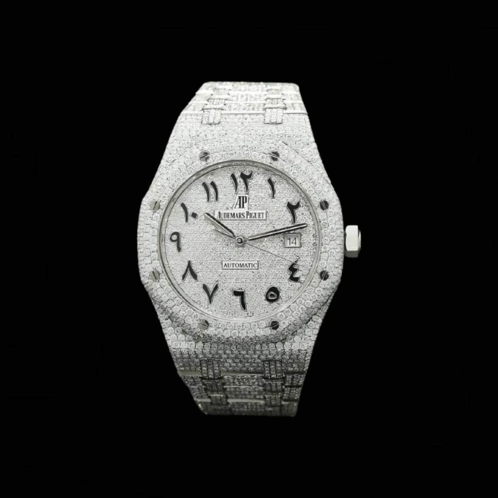 Ap Moissanite Arabic Iced Out Watch