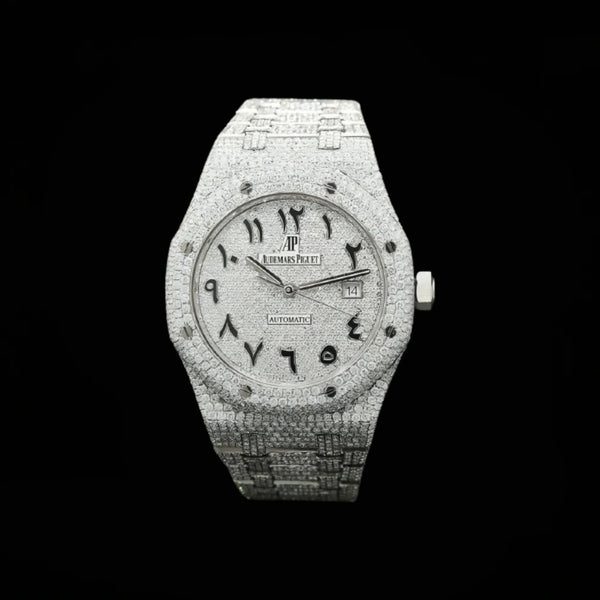 Ap Moissanite Arabic Iced Out Watch