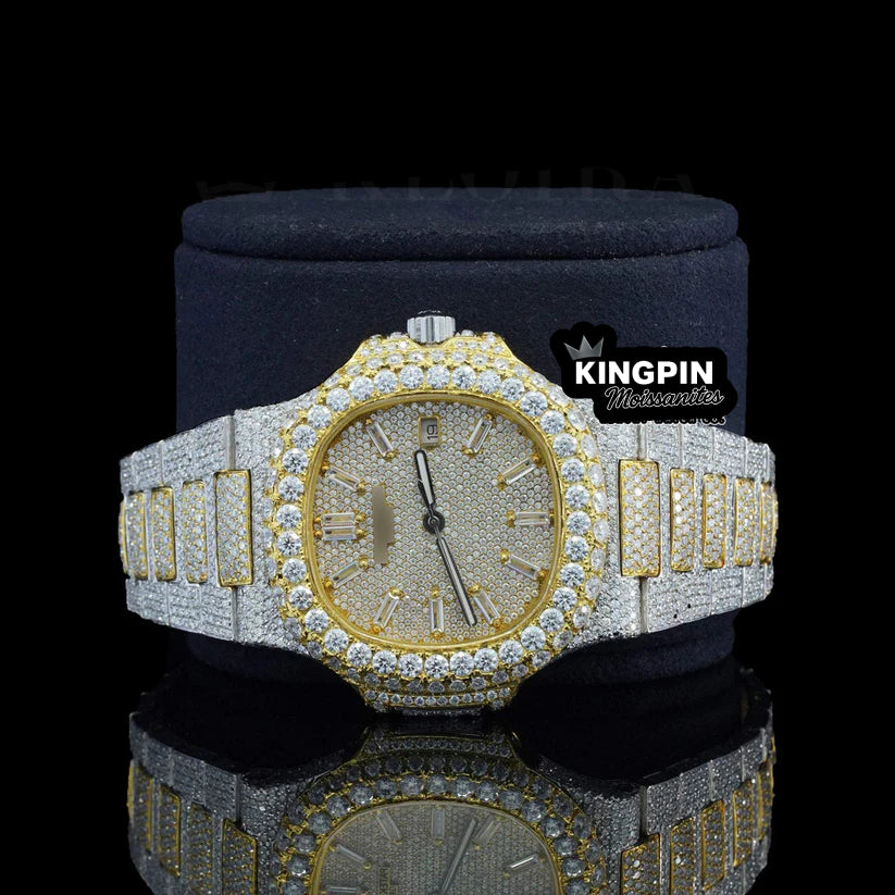 Patek Philippe Fully Iced Nautilus Gold Moissanite