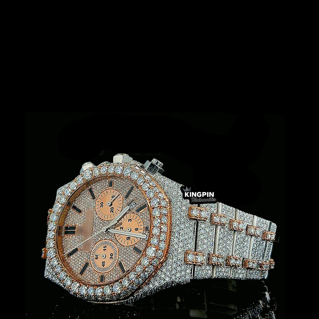 AP Chronograph Gold Moissanite Watch