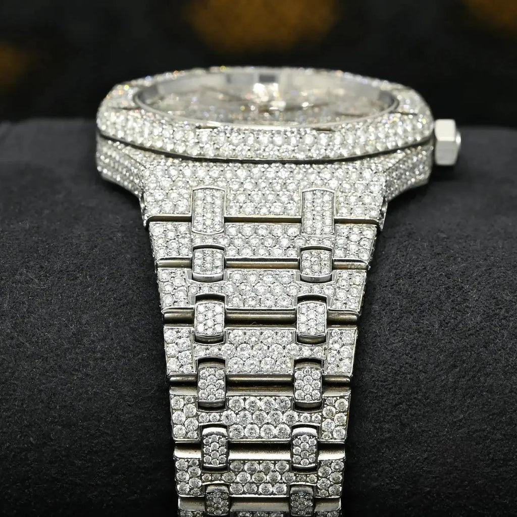 Octagonal Iced Out Moissanite Watch