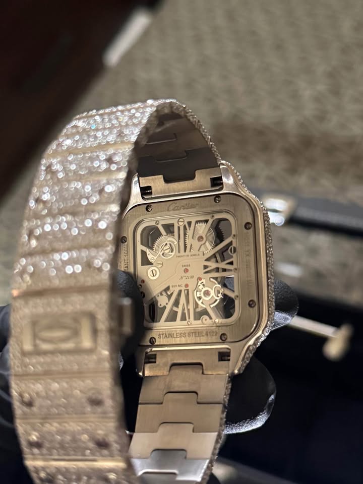 Catier Skeleton Moissanite Iced Out Watch