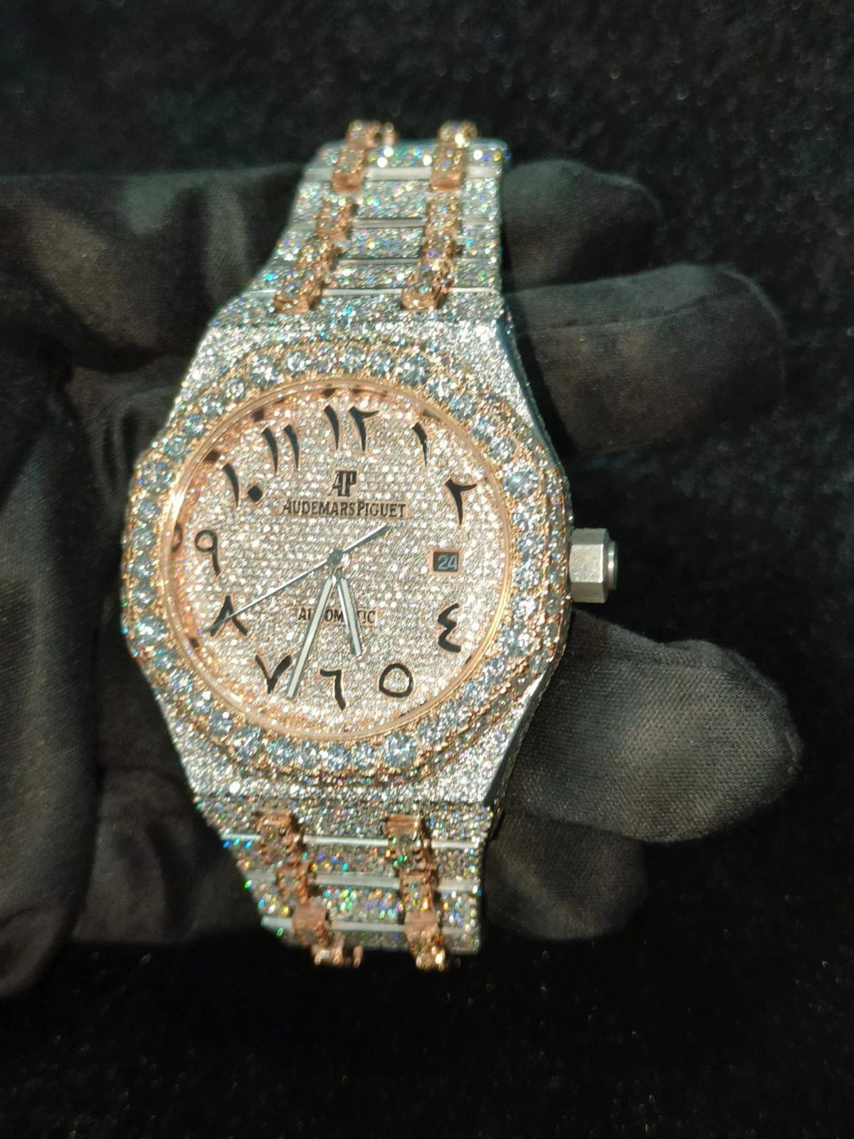 Arabic Dial Bustdown Moissanite Watch