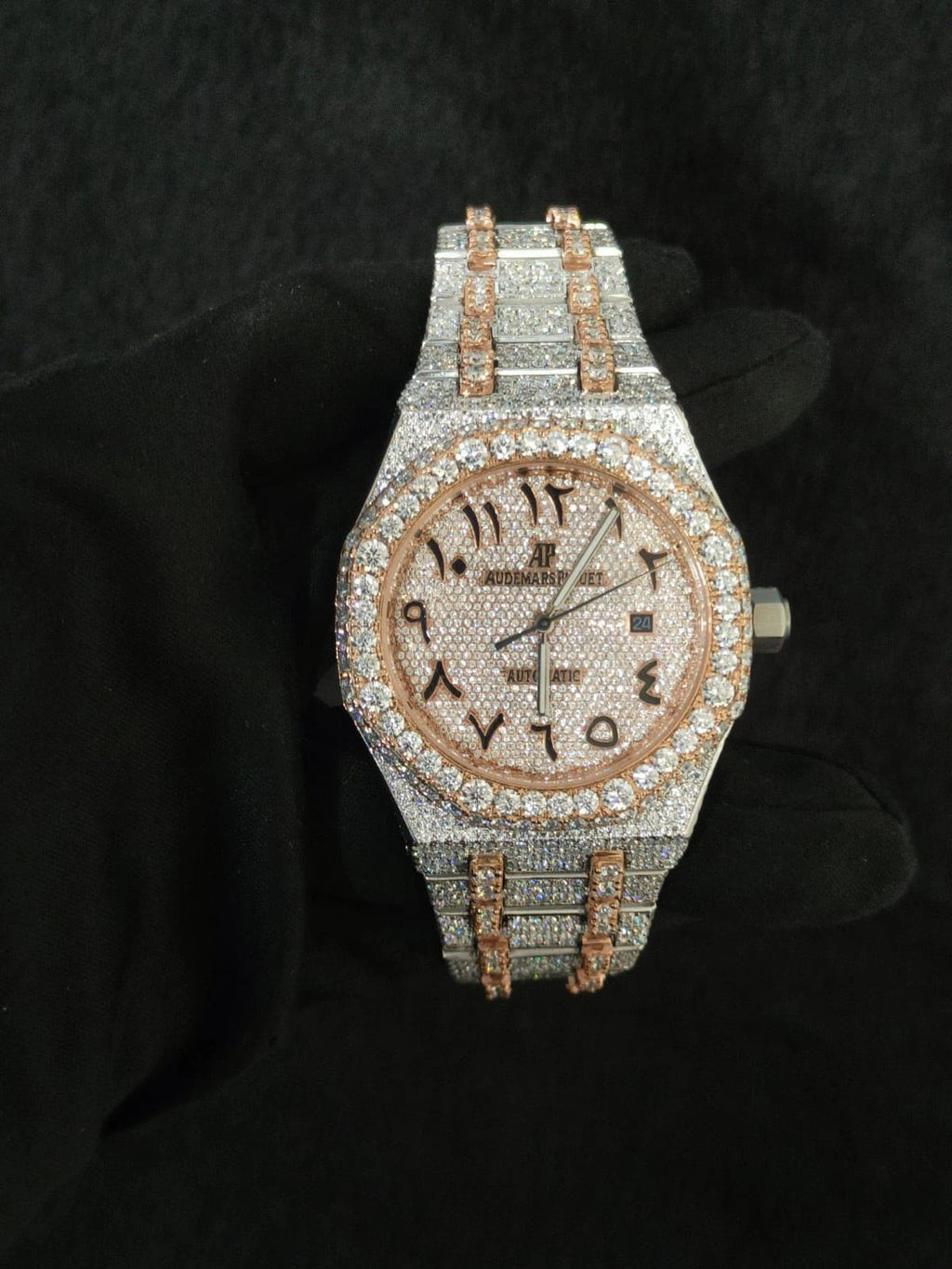 Arabic Dial Bustdown Moissanite Watch