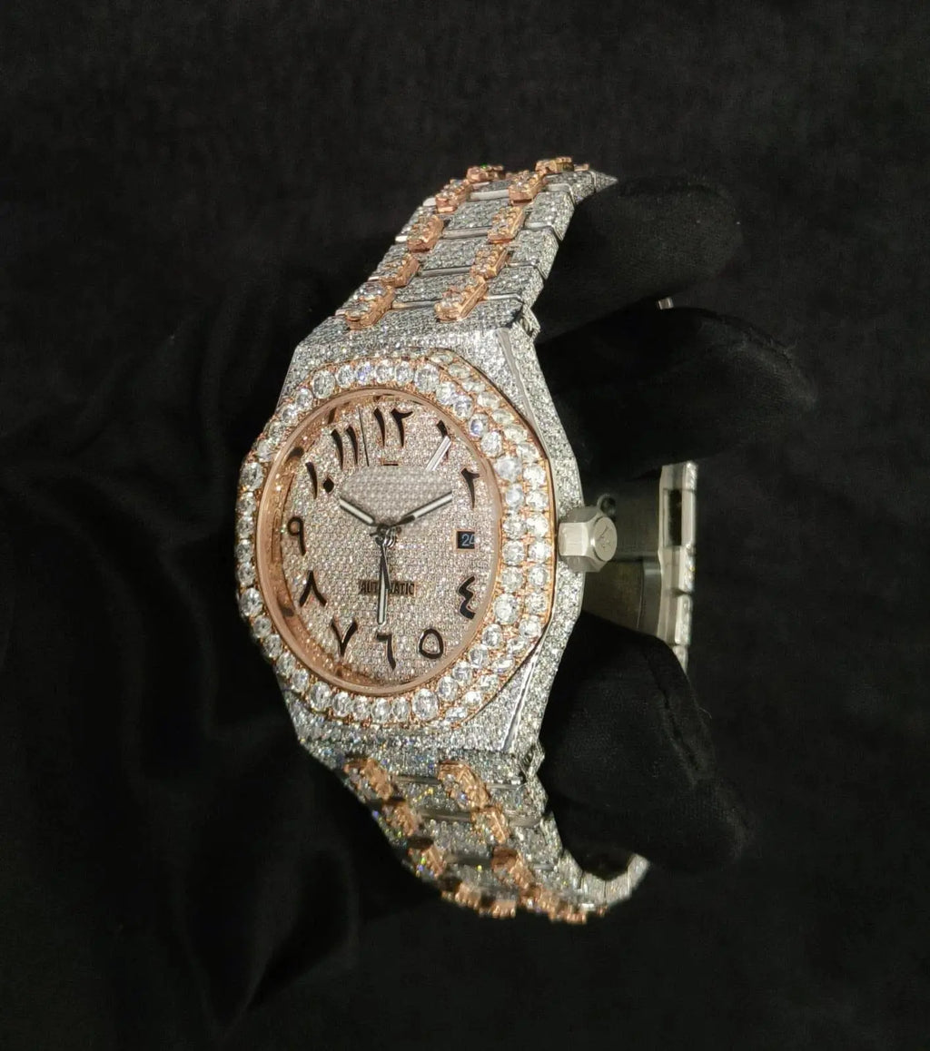 Arabic Dial Bustdown Moissanite Watch