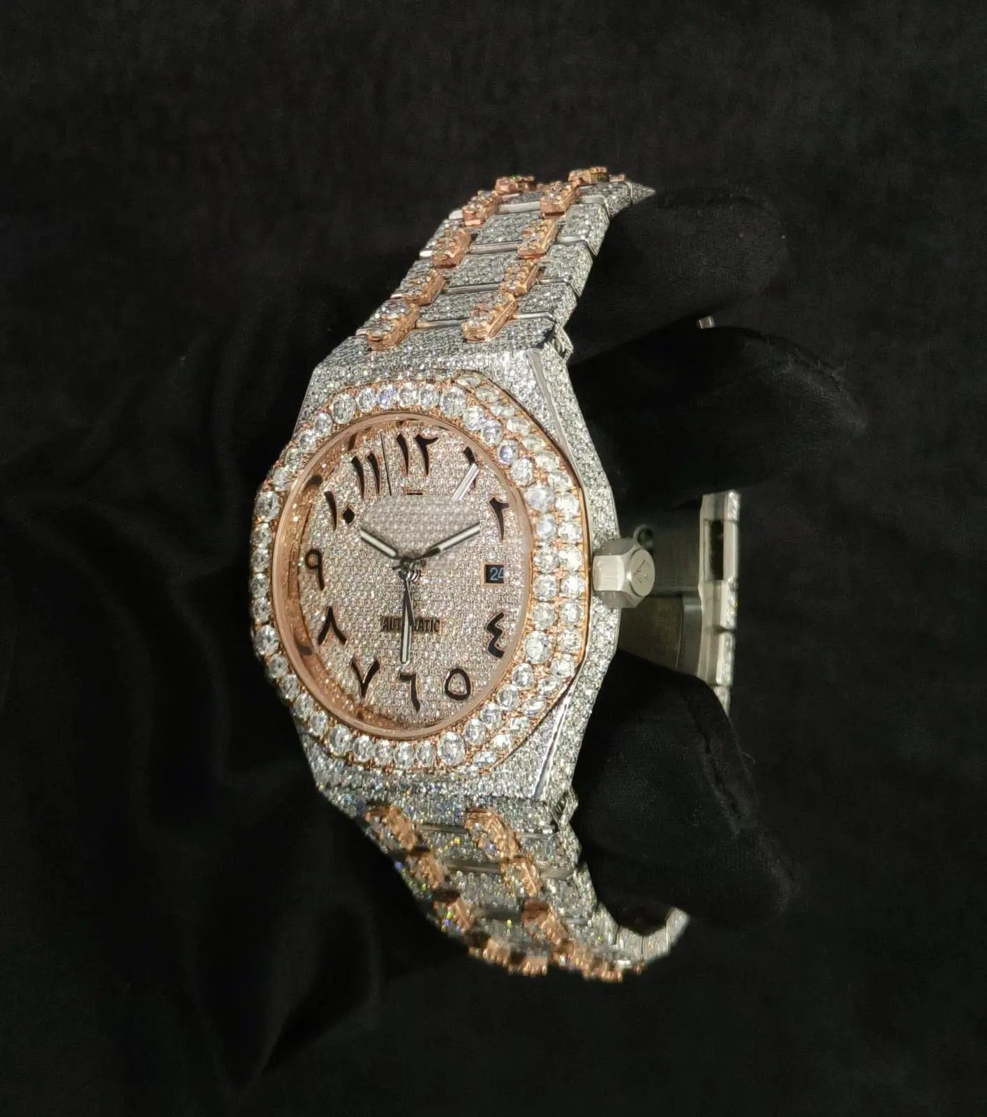 Arabic Dial Bustdown Moissanite Watch