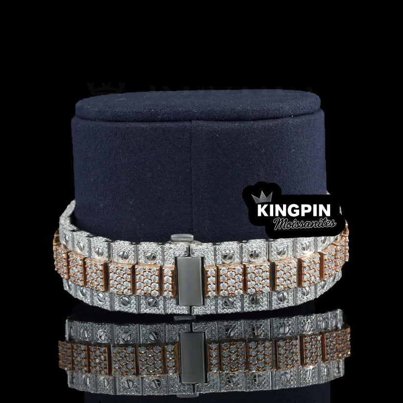 Cartier Iced Out Gold Mens Moissanite