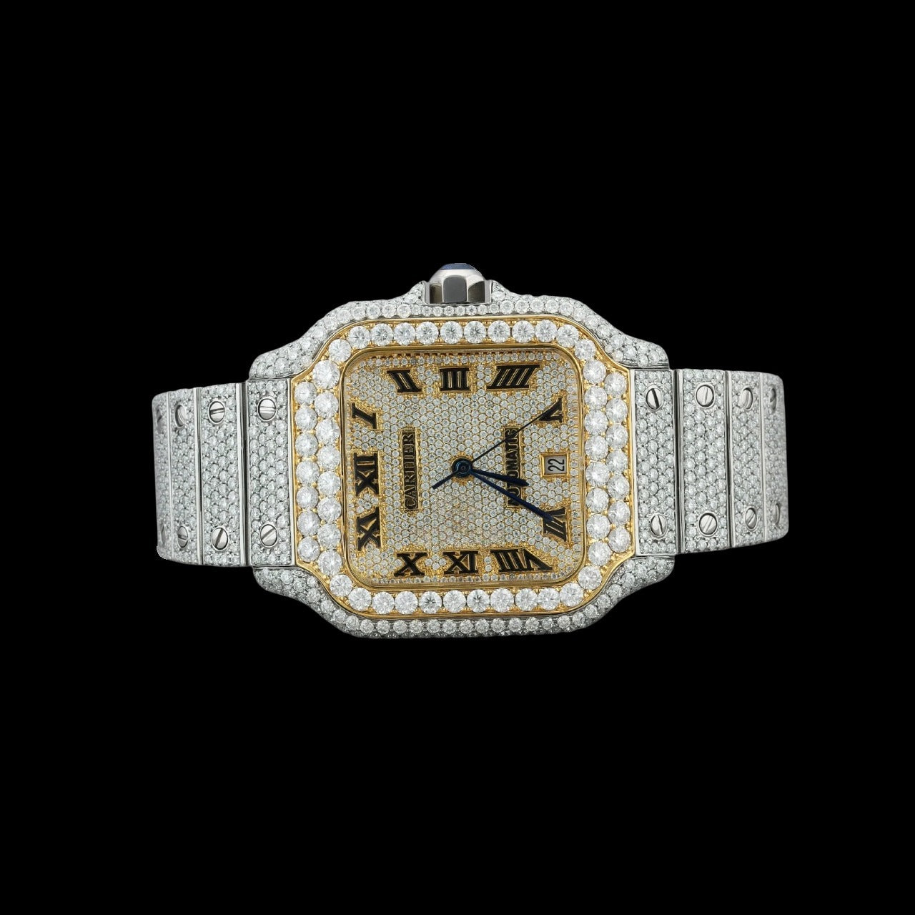 Cartier Moissanite Two Tone Moissanite Watch