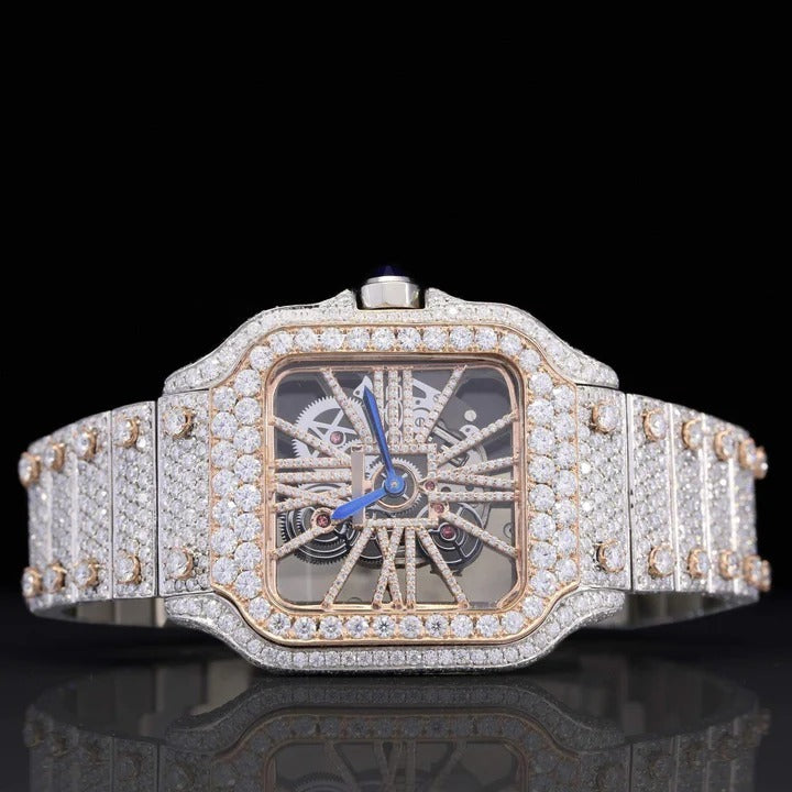 Cartier Skeleton Gold Moissanite Watch