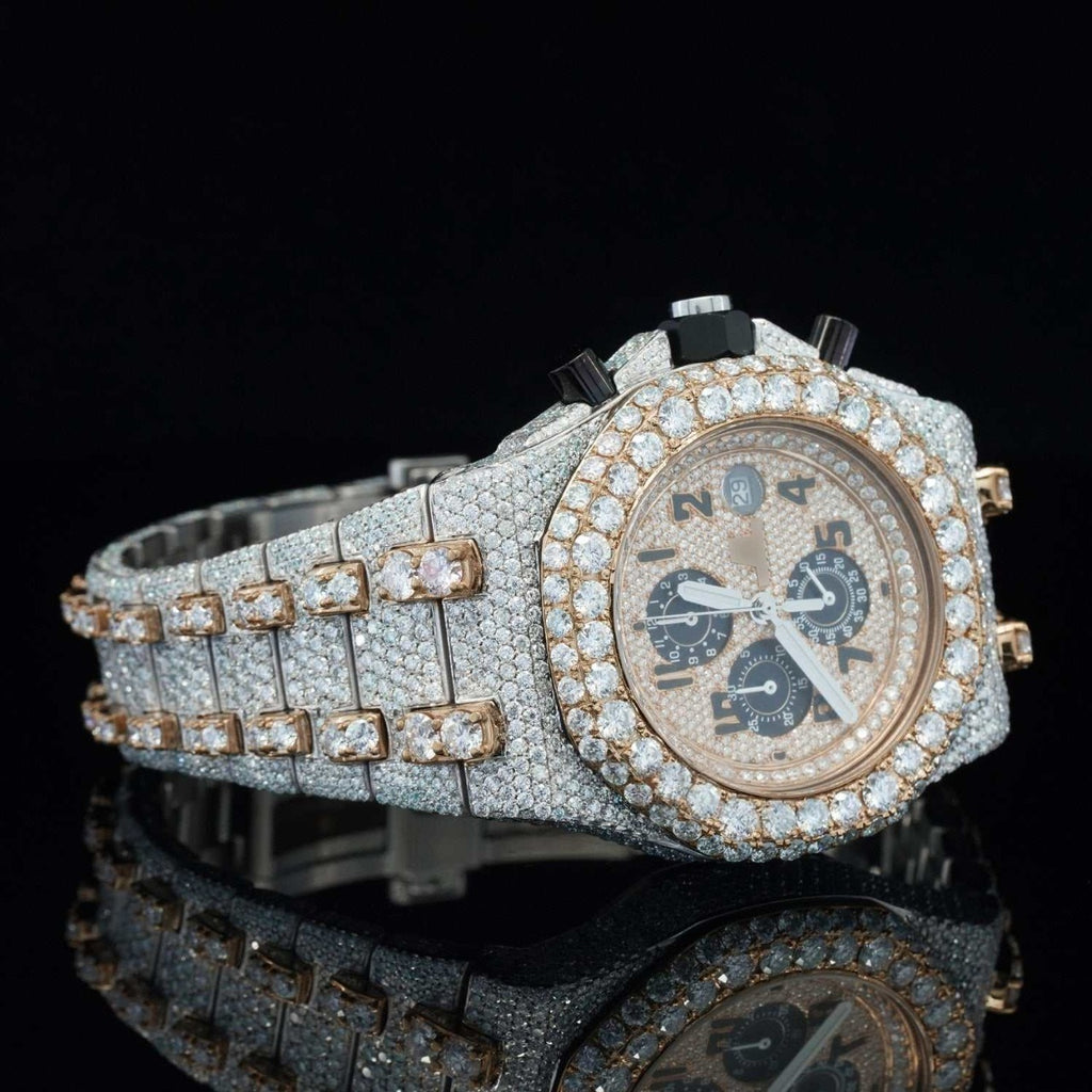 AP Two Tone Chronograph Moissanite Watch