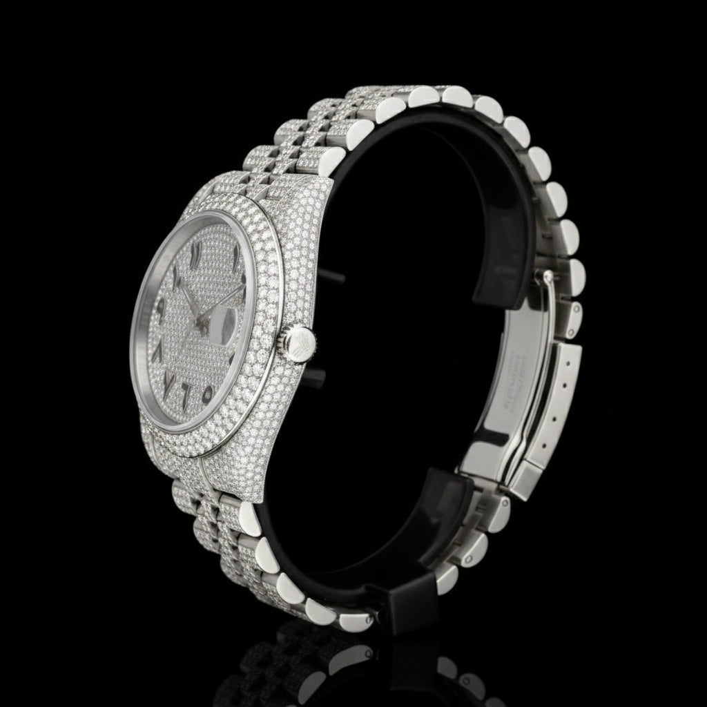 Custom Made VVS Moissanite Iced Out Arabic Watch