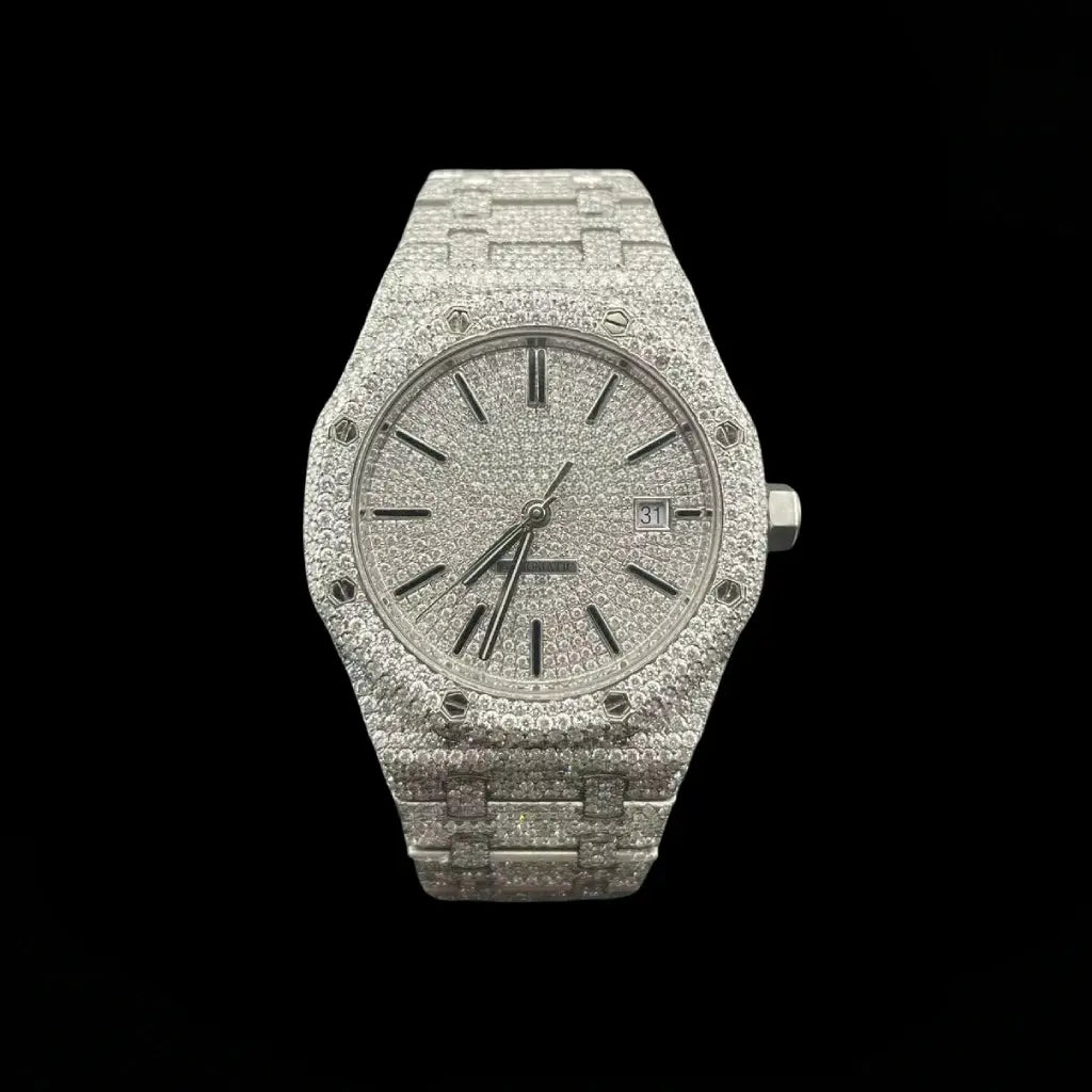 Octagonal Iced Out Moissanite Watch