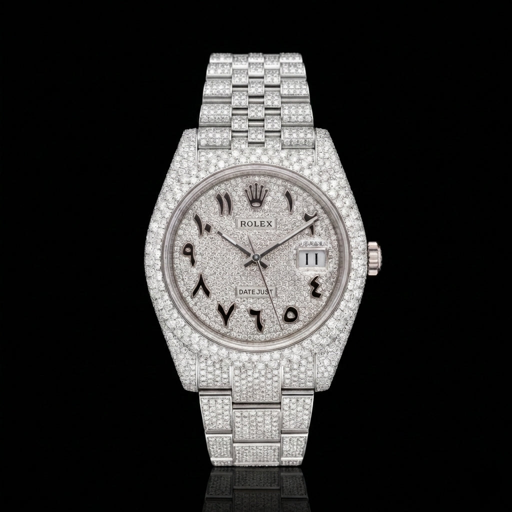 Custom Made VVS Moissanite Iced Out Arabic Watch