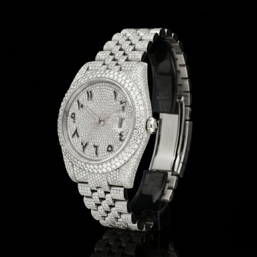 Custom Made VVS Moissanite Iced Out Arabic Watch