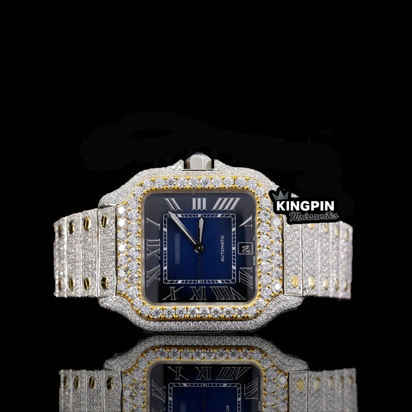 Cartier Moissanite Cartier Watch Blue Dial