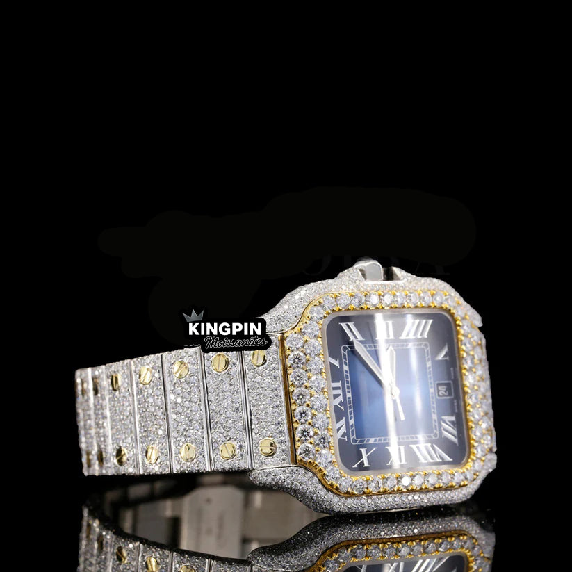 Cartier Moissanite Cartier Watch Blue Dial