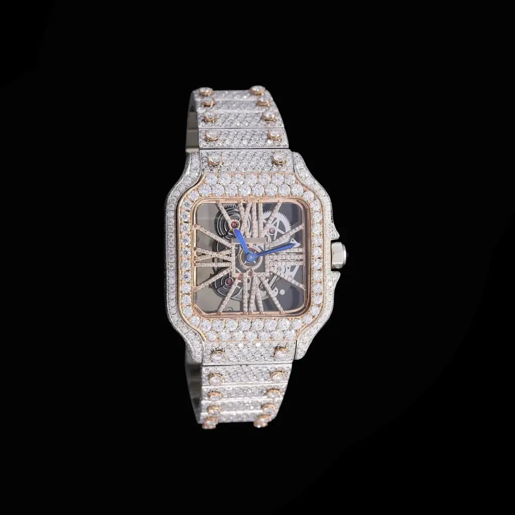 Cartier Skeleton Gold Moissanite Watch
