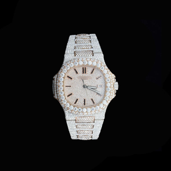 Patek Philippe Moissanite Two Tone Iced Out Watch