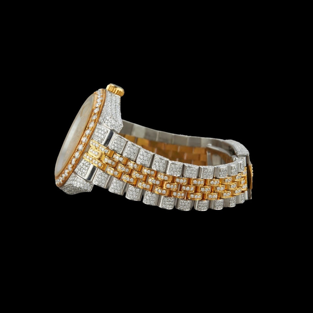 Rolex Two Tone Moissanite Watch