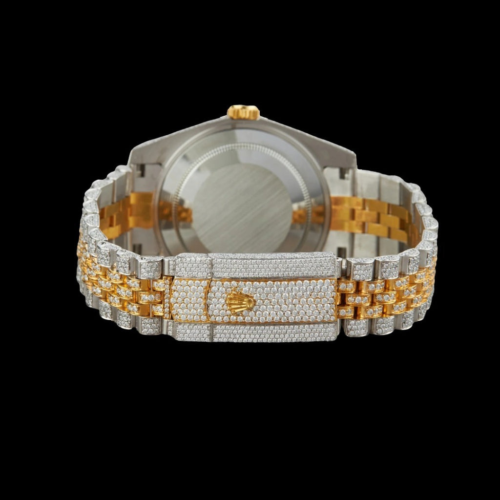 Rolex Two Tone Moissanite Watch
