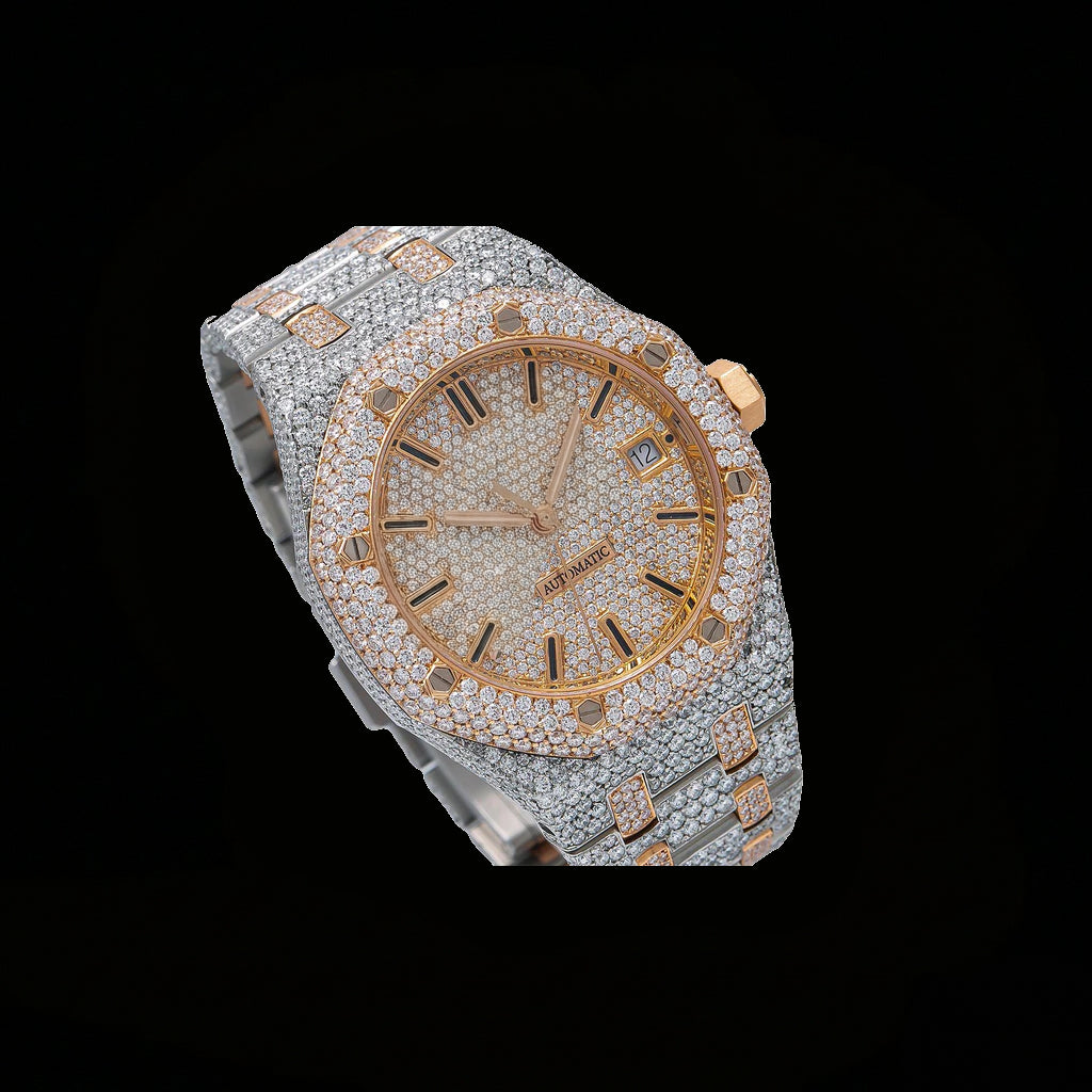 Custom Made VVS Moissanite Two-Tone Luxury Watch