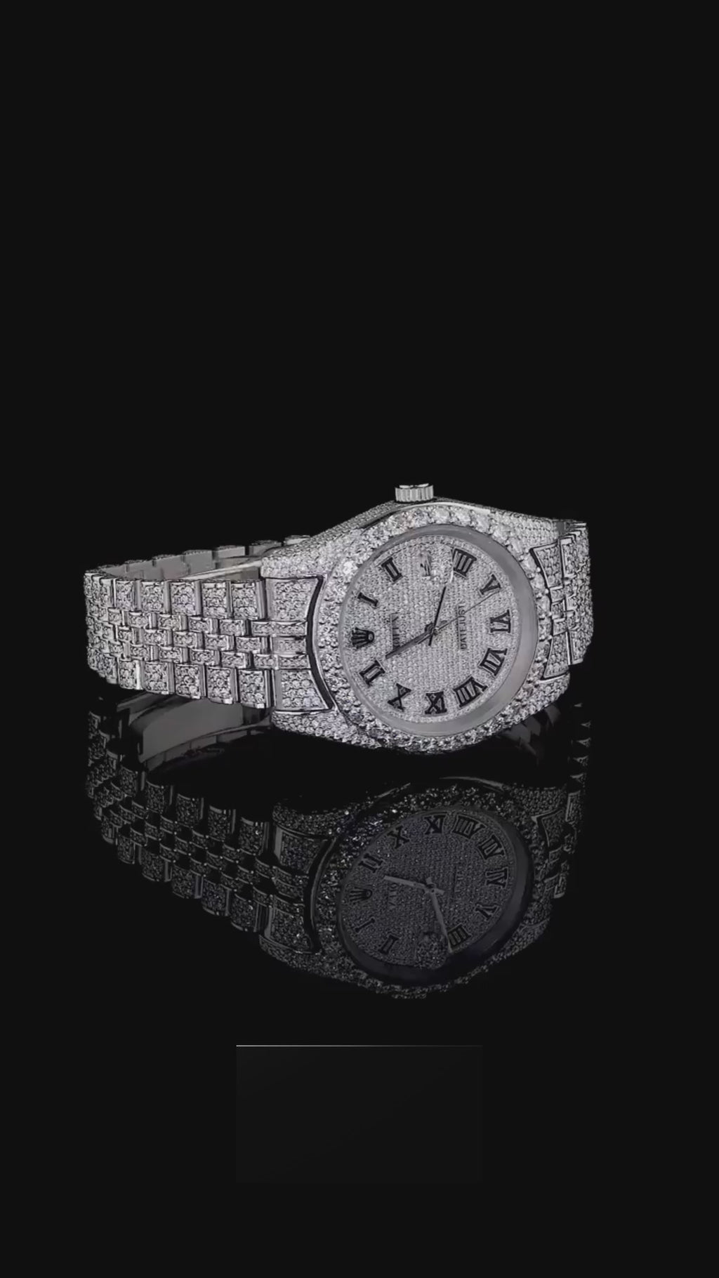 Rolex Iced Out Roman Dial Watch