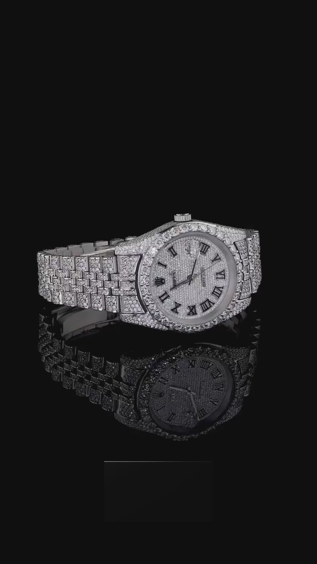 Rolex Iced Out Roman Dial Watch