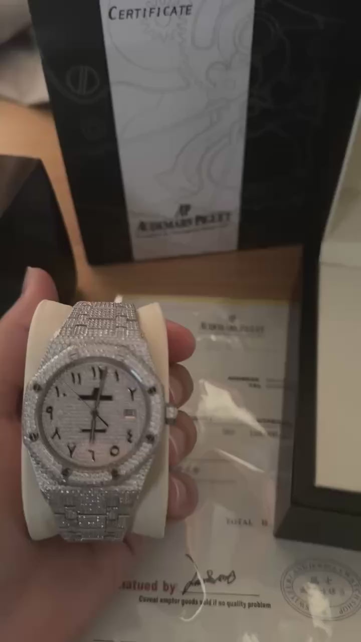 Ap Moissanite Arabic Iced Out Watch