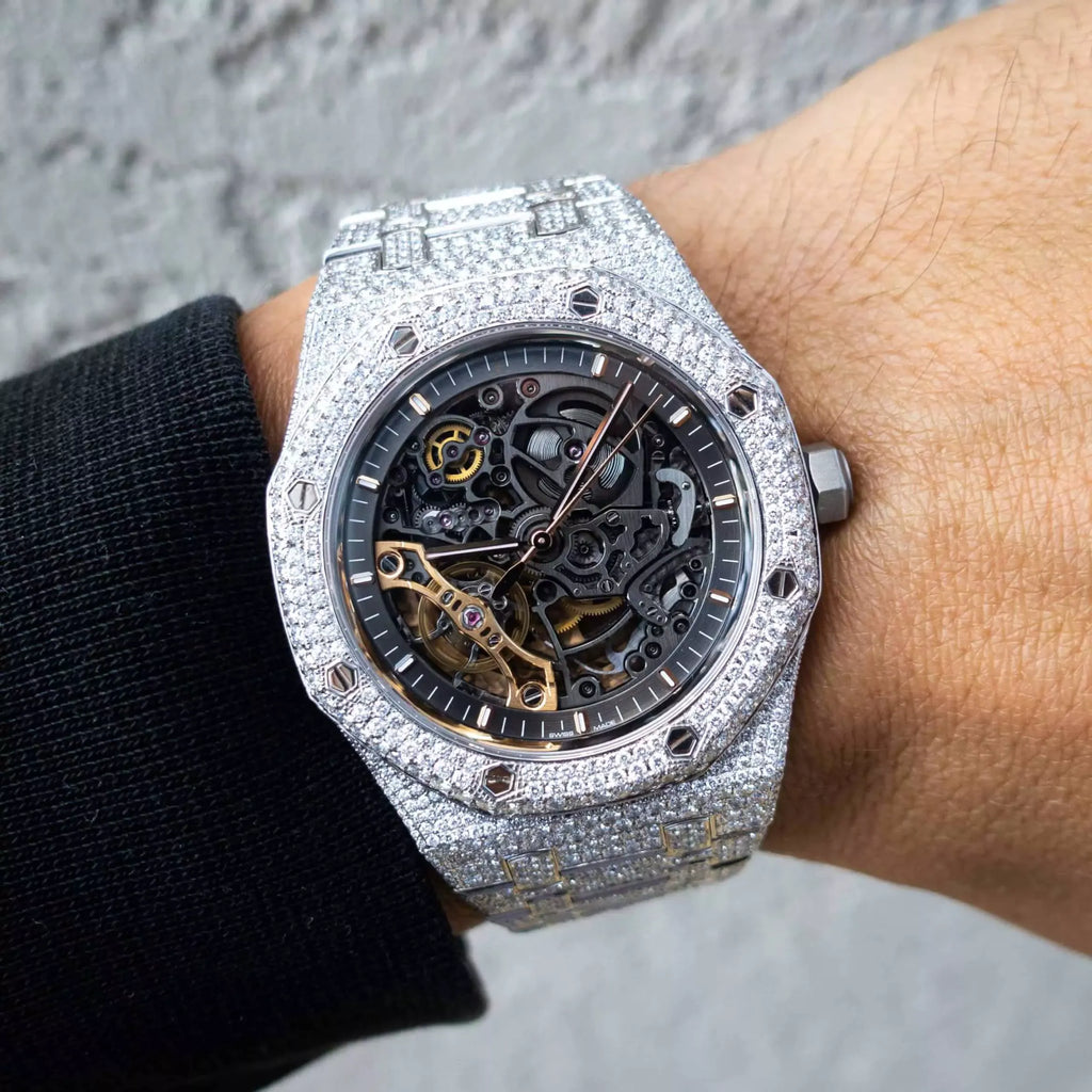 Ap Skeleton Moissanite Iced Out Watch