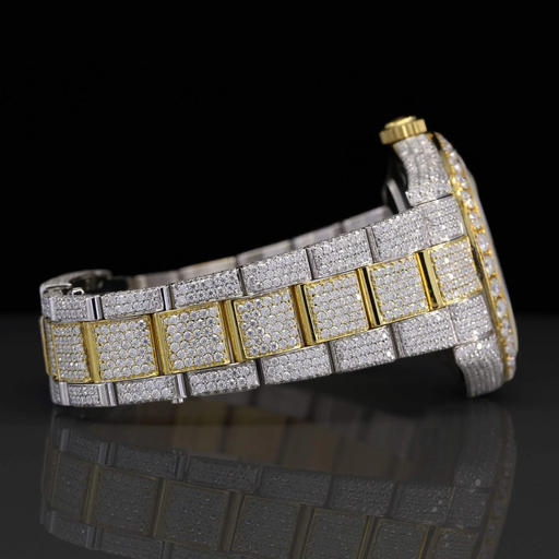 Rolex Two-Tone Yellow Moissanite Watch