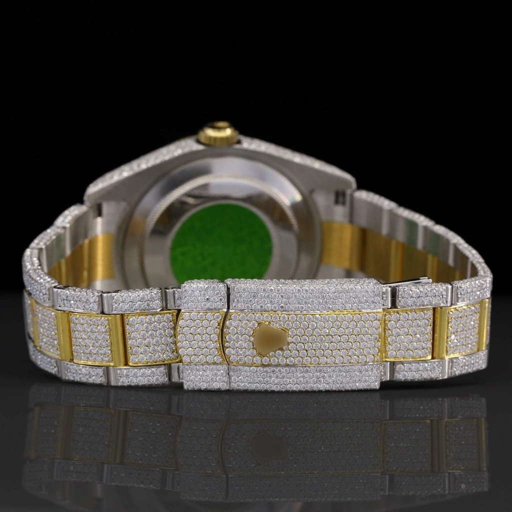 Rolex Two-Tone Yellow Moissanite Watch