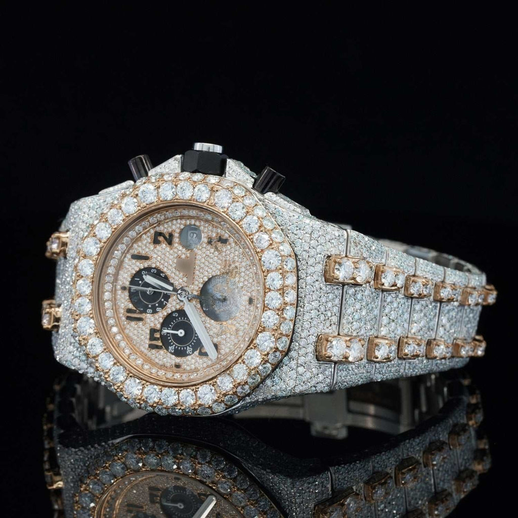 AP Two Tone Chronograph Moissanite Watch