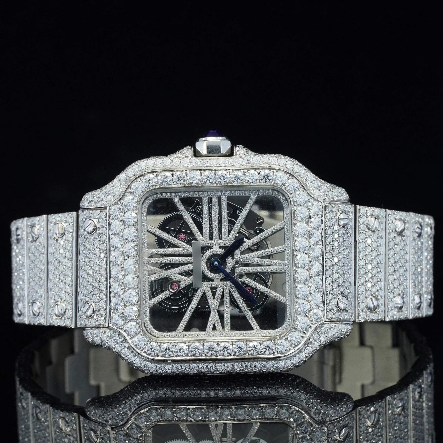 Catier Skeleton Moissanite Iced Out Watch