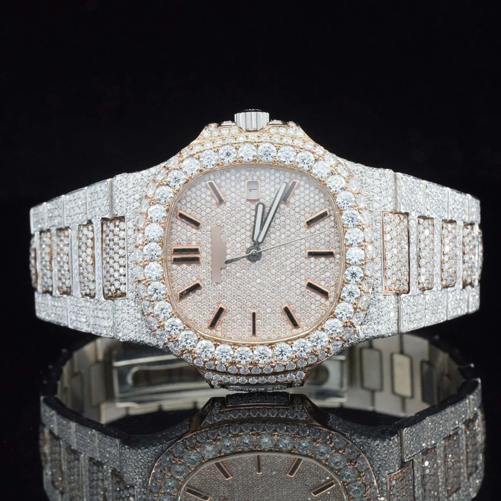 Patek Philippe Moissanite Two Tone Iced Out Watch